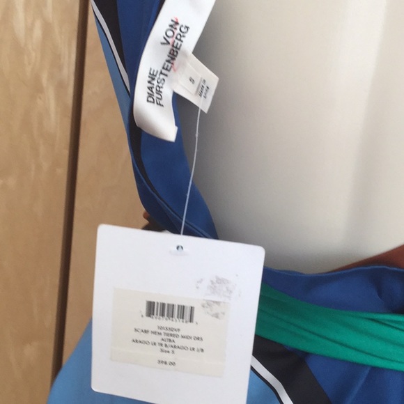 DIANE VON FURSTENBERG Scarf Hem Tiered Midi Dress - Picture 7 of 8